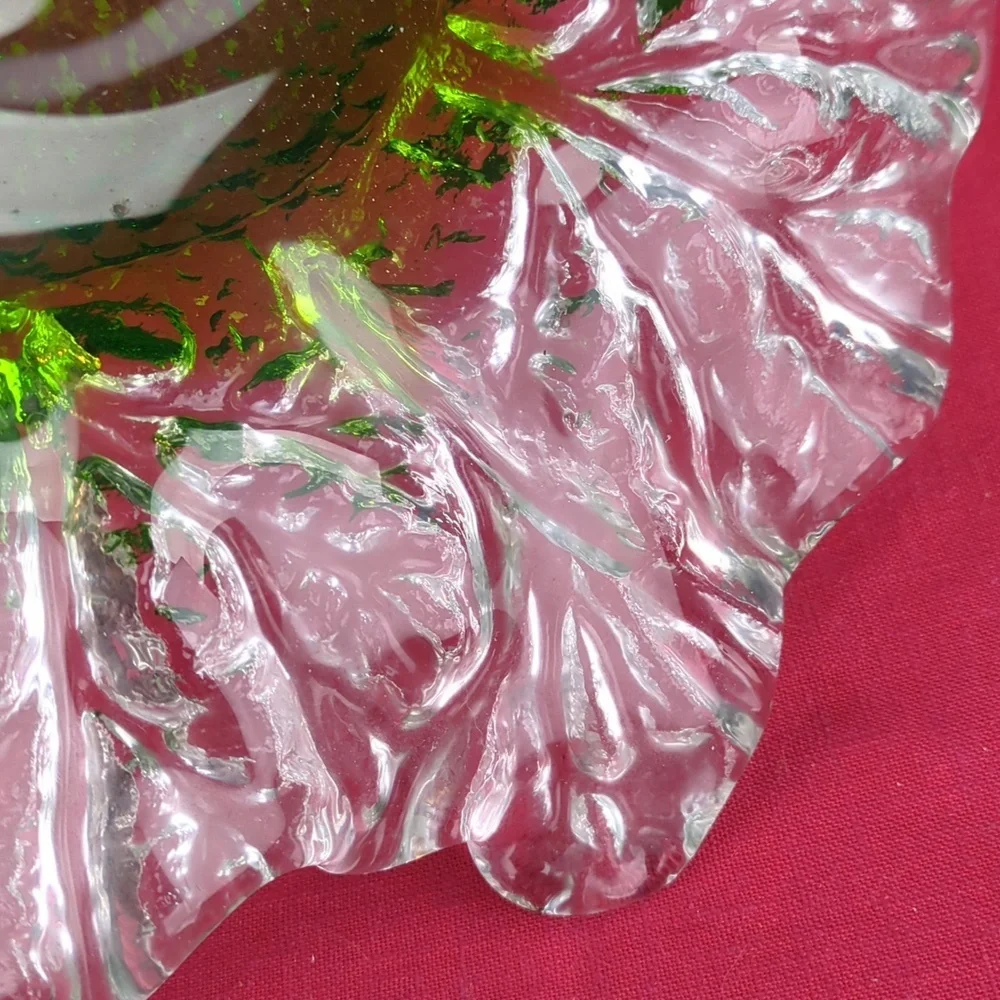 Humppila Finnish Glass Platter Signed, Designer Pertti Santalahti Vintage 1970s - Picture 10 of 12